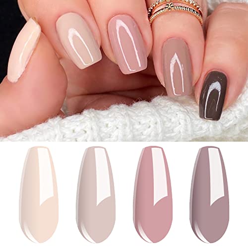 4 Nude Pastel Gel Polish Set 8ml Long-Lasting Nail Color for Beautiful Manicures
