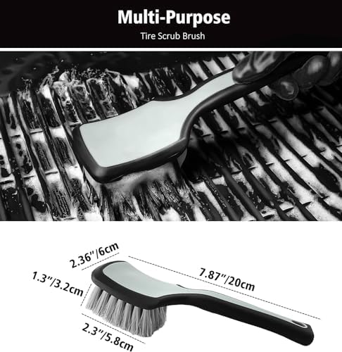 Green 4 Pack Microfiber Car Wheel Brush Kit Long Handle Bendable Rim Cleaner - Image 8