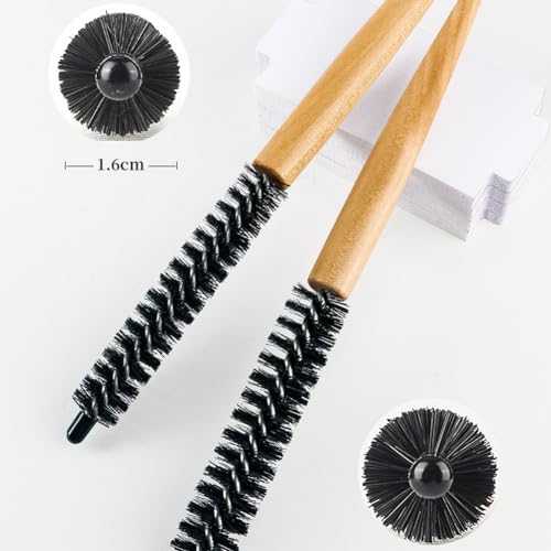 4-Piece Mini Round Hair Brush Set with Wooden Handle and Nylon Bristles for Curly Hair - Image 6