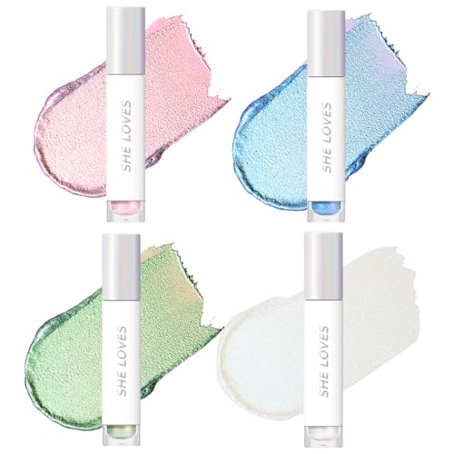 4 Piece Glitter Eyeshadow Set for Women Girls Vibrant Colors Long-Lasting Formula