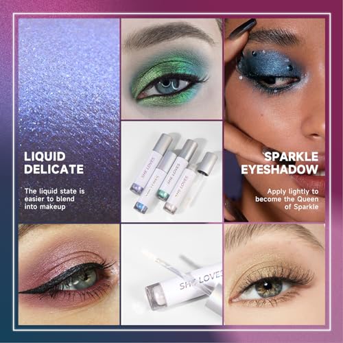 4 Piece Glitter Eyeshadow Set for Women Girls Vibrant Colors Long-Lasting Formula - Image 9