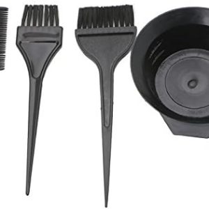 4 Pcs Hairdressing Brushes Bowl Combo Salon Hair Color Dye Tint Tool Set Kit Black