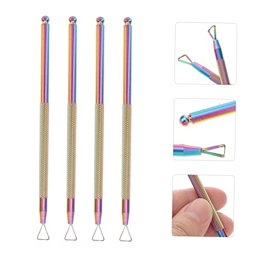 4 Pcs Nail Art Scraper Gel Nail Remover Polish Remover Tool Cuticle Remover Scraper Pusher Manicure Tool Stainless Steel Nail Pusher Pooper Scooper Metal Push Hands Nail Polish - Image 4