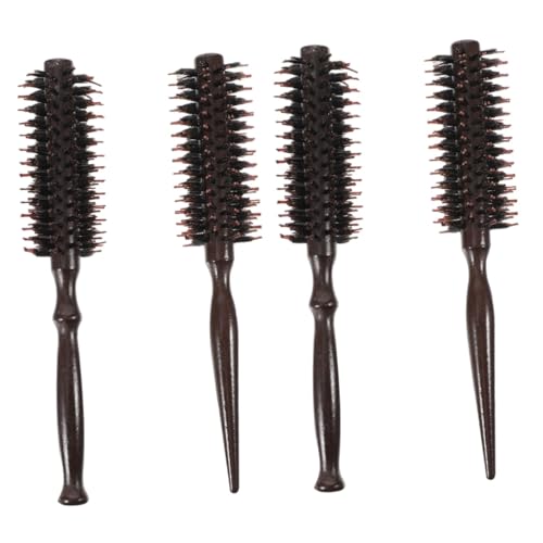 4 Piece Wooden Comb Set Pointed Tail & Boar Bristle Brush for Styling
