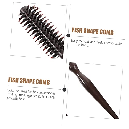 4 Piece Wooden Comb Set Pointed Tail & Boar Bristle Brush for Styling - Image 5