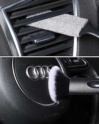 4-Piece Soft Boars Hair Detailing Brush Set for Car Interior and Exterior Cleaning - Image 4