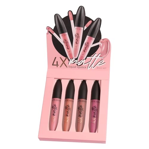 4-Piece Waterproof Long-Wear Lipstick Set with Lip Gloss, Liner, Stain, and Glaze - Image 5