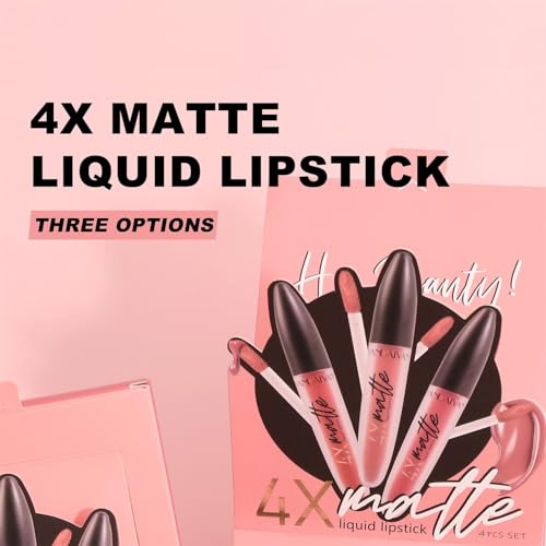 4-Piece Waterproof Long-Wear Lipstick Set with Lip Gloss, Liner, Stain, and Glaze - Image 7