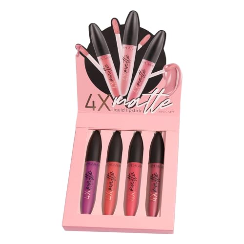 4-Piece Waterproof Long-Wear Lipstick Set with Lip Gloss, Liner, Stain, and Glaze - Image 6
