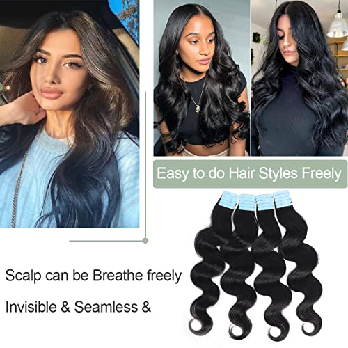 40pcs 22 Inch 100g Body Wave Tape-In Real Human Hair Extensions for Black Women - Image 2