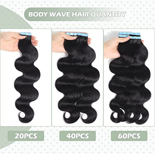 40pcs 22 Inch 100g Body Wave Tape-In Real Human Hair Extensions for Black Women - Image 6