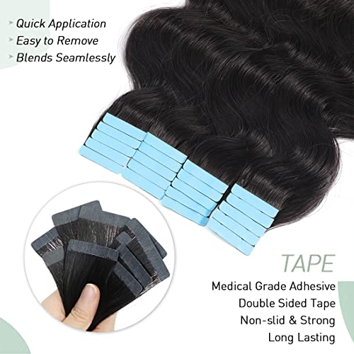 40pcs 22 Inch 100g Body Wave Tape-In Real Human Hair Extensions for Black Women - Image 8