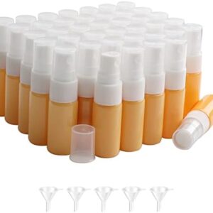40Pcs 10ml Orange Glass Spray Bottles - Mini Refillable Perfume Atomizer Spray Bottles Mist Sprayer for Cleaning- Small Travel Size Empty Bottles for Fragrance, Essential Oil