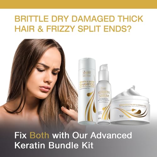 Vitamins Keratin Hair Care Kit 3 Piece Set for Thick Coarse Hair 12 oz - Image 4