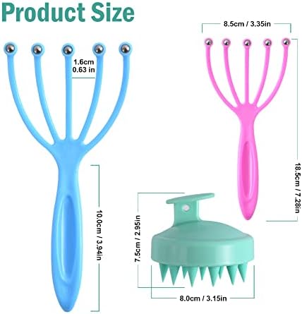 Abnaok Scalp Massager and Shampoo Brush, Protable Hand Held SPA Head Massager for Deep Relaxation & Stress Reduction in The Office Home, Shower Hair Brush for Women Men Kids - Image 2