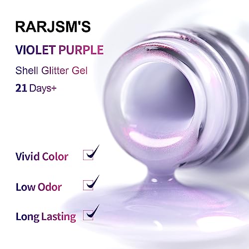 RARJSM Pearl Gel Nail Polish,Purple Pearlescent Gel Polish,Shell Glitter Red Shimmer Iridescent Mermaid Nail Gel Polish Soak Off LED UV Curing Requires Swirl Thread Effect DIY Manicure Use 7.5ML - Image 6