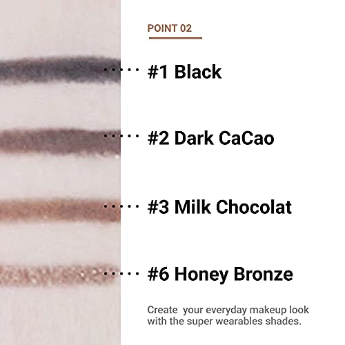 ETUDE Proof 10 Gel Pencil Liner 0.3g (#2 Dark Cacao) (21AD) | Creamy Gel Texture Eyeliner with Wearable Shades to Create Precise Line Eye Makeup without Efforts - Image 5
