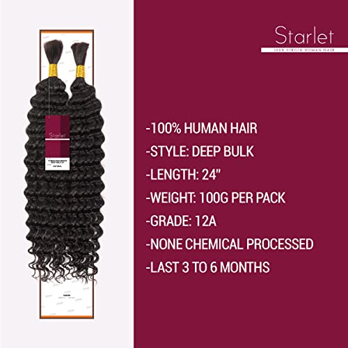 Starlet 24 Inch Virgin Human Hair Braiding Bulk - 200g, 4 Bundles - Image 6