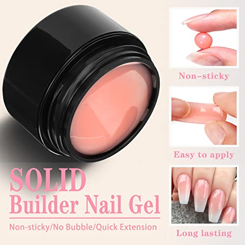 LOUINSTIC 0.7oz 4 Color Non-Sticky Builder Gel Nail Kit for Extensions and 3D Art - Image 2