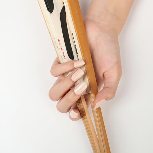 WOKOTO 20 Pcs Bisque Semi Cured Gel Nail Polish Strips With Nail File & Wooden Stick Holographic Gel Nail Strips UV Gel Nail Stickers Full Nail Wraps Stick On Nail Polish Stickers For Women - Image 5