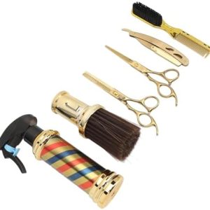 Professional 6-Piece Hair Cutting Scissors Set with Spray Bottle, Comb, Brush, Beard Holder