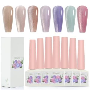 Daily Cat Eye Series - Cat Eye Nail Polish Gel Kit– Cat Eye Gel Nail Polish Gel para uñas Beige Nude Magnetic Varnish Magnetic Nail Gel Polish