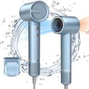 Ionic Hair Dryer with Magnetic Nozzle, Quiet, High-Speed, Fast Drying, Black