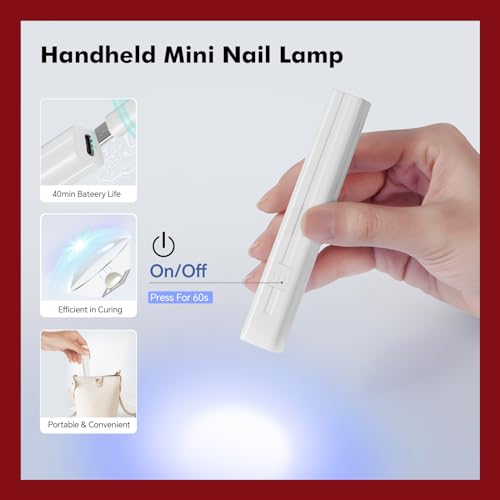 Christmas Gel Nail Polish Kit with UV Light 6 Colors Red Geen Glitter Gold Silver Gel Polish Set All Seasons Soak Off Art Manicure DIY Home Gift for Woman - Image 4