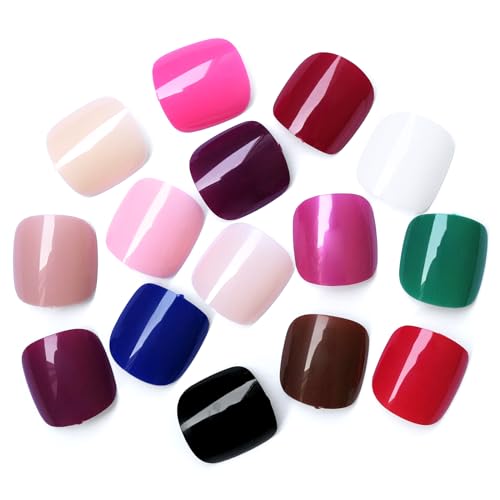 360Pcs Short Press on Toenails Square, Full Cover Colored Fake Toe Nails Glossy False Toenail Press ons Acrylic Glue on Toenails for Women Girls Artificial Toes - Image 9