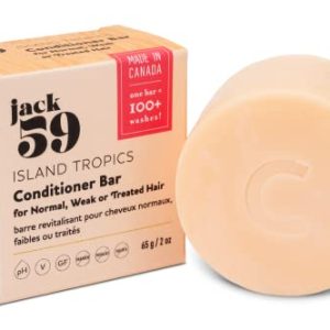 Conditioner Bar for Normal, Weak or Treated Hair – Island Tropics – with Bamboo Extract | Vegan | pH Balanced | Gluten-Free | Cruelty Free | Sulphate Free | No Parabens | Colour Safe | 2 oz