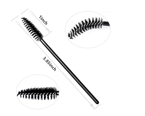100 Count Disposable Black White Eyebrow Mascara Wands for Makeup Application - Image 2