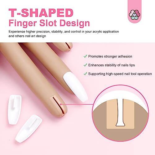 Saviland 12 Inch Realistic Flexible Silicone Nail Practice Hand for Acrylic Beginners - Image 4