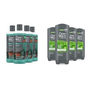 DOVE MEN + CARE Body Wash for a refreshing shower experience Eucalyptus Cedar Body Wash for Men Body Wash Extra Fresh 4 Count for Men's Skin Care Body Wash Effectively