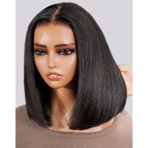 Arabella Hair 12 inch 5x6 Bob Wig Human Hair Real 210% Density Ready to Go Glueless Wig 12a Straight Bob Wigs Human Hair Pre Cut Lace Pre Bleached Tiny Knots (12 inch, 5x6 Glueless Bob)