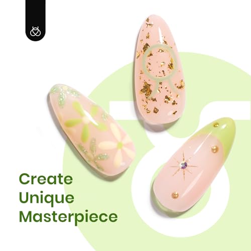 Beetles Gel Nail Polish Kit Zodiac Collection Taurus Renewal of Life 6Pcs Uv Gel Polish Soft Pink Mint Green Shimmer Glitter Gel Polish Delightful Nail Art Gift - Image 4
