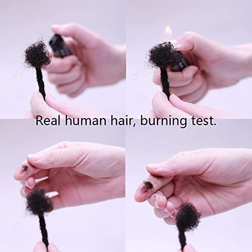 Loc Extensions Human Hair Dread Extensions Dreadlock Extensions Human Hair for Women Men Kids 0.4 cm 10 Inch 10 Strands Full Head 100% Handmade Permanent Real Human Hair Locs Can be Dyed Bleached - Image 7