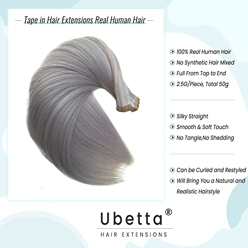 Platinum Silver Remy Human Hair Tape In Extensions 20 Pieces 22 Inch - Image 2