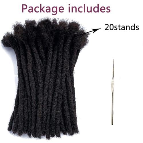 8 Inch Natural Black 0.6cm Human Hair Loc Extensions 20 Strands Dyeable Handmade - Image 6