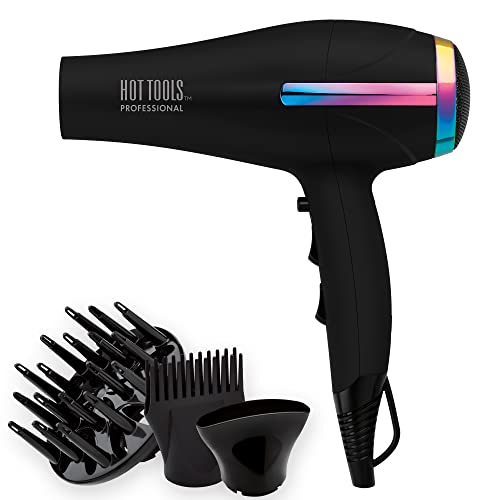 Hot Tools Professional Rainbow Turbo Ceramic Hair Dryer | 1875W Powerful and Quiet Blowouts & Pro Artist 24K Gold Curling Iron | Long Lasting, Defined Curls (3/4 in) - Image 2