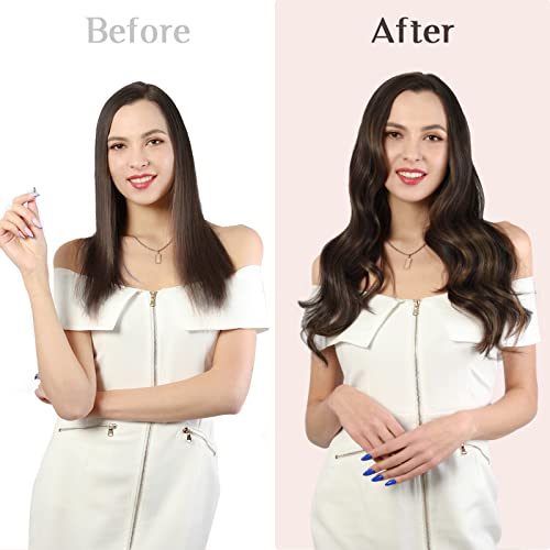 Balayage Dark Brown Chestnut Brown 20 Inch 120g 7pc Real Human Hair Clip In Extensions Natural Straight Long - Image 6