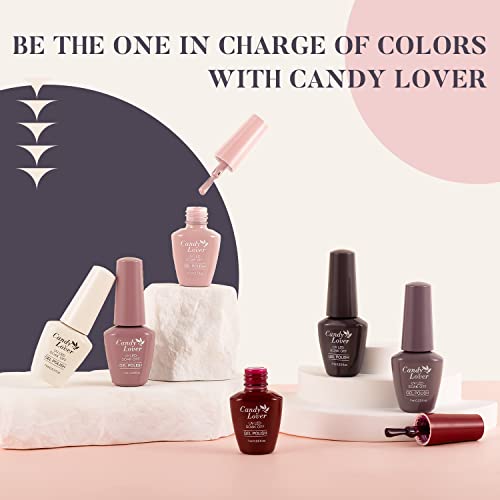 Candy Lover Gel Nail Polish Set, Classic Elegant Red Grey White Pastel Color Gel Polish, UV Nail Polish Gel Nail Art Kit - Image 7