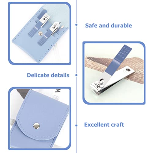3 Set Nail Clipper Kit Ear Curette Remover Fingernail Clipper Mens Beauty Tools + Accessories Specialty Tools Men Suit Nail Salon Kit Leather + Carbon Steel Care Clippers Man - Image 9