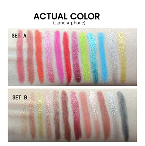 MAEPEOR Cream Eyeshadow Stick Set 12 Colors Highly Pigmented Matte Shimmer Eye Shadow Waterproof and Long Lasting Eyeshadow Stick Eye Liner Pen With Built-in Sharpener (12 Colors, Set A) - Image 3