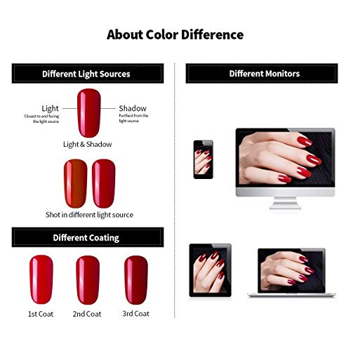 Vishine Gel Nail Polish Set - 22 Classic Color Gel Nail Polish Red White Black 8ml with No Wipe Base and Top Coat,24 PCS Soak Off Gel Nail Starter Gel Nail Kit - Image 7