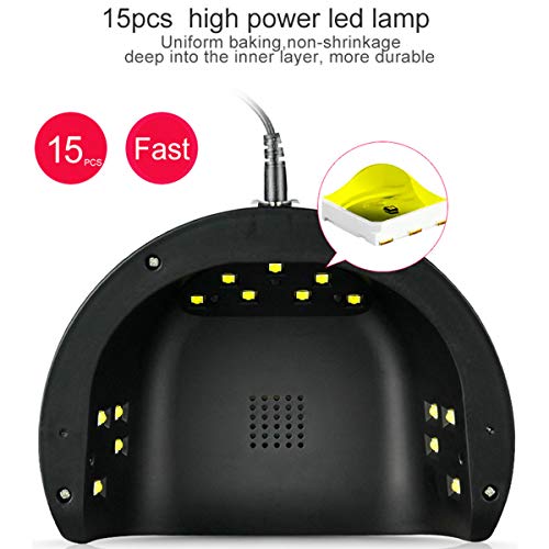 Nail Lamp and Drill Set, Electric Nail Drill Polish Pen File Kit, 54W UV Gel LED Nail Dryer Light, Nail Buffer Painting Brushes Tip Decoration, Acrylic 3D Nail Art Manicure Tool Set - Image 7
