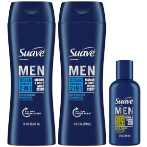 Suave Citrus Rush Travel Size 3-in-1 Body Wash, Shampoo, Conditioner + Ocean Charge 2-in-1 Full Size Twin Pack