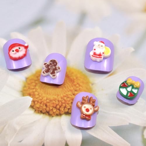 80pcs Cute Glow Christmas Nail Charms for DIY Manicure Decoration - Image 6