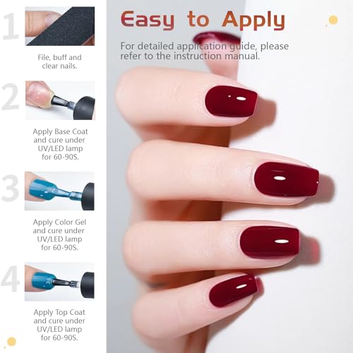 JODSONE 36 PCS Gel Polish Kit with U V Light 4 Bottles of Base Coat Glossy Matte Glitter Top Coat - Image 8