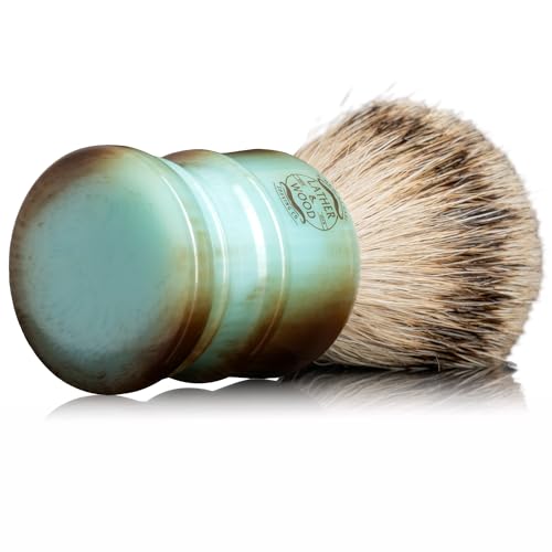 Lather & Wood 100% Badger Shaving Brush Blue Agate Resin Handle - Image 3