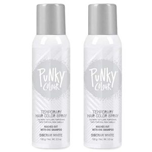 Punky Temporary Hair Color Spray, Siberian White, Non-Damaging, Quick Drying Hair Dye Instant Vivid Hair Color, 3.5 oz, 2-Pack